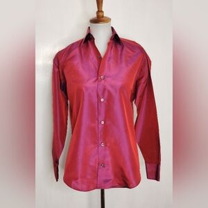 IRIDESCENT SILK BLOUSE